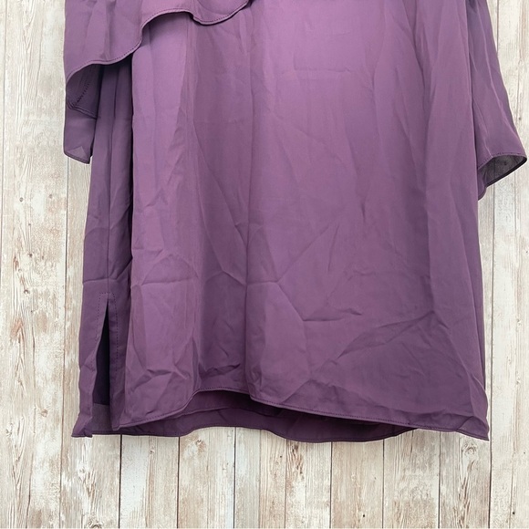 Amanda Uprichard‎ Purple Ruffle V-Neck Dress Size Medium Women - Picture 6 of 12
